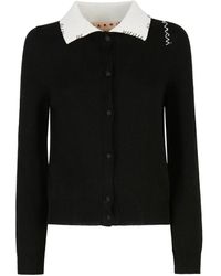 Marni - Cotton Cardigan With Mending - Lyst