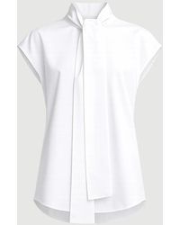 Marni - Poplin Sleeveless Blouse With Neck Tie - Lyst