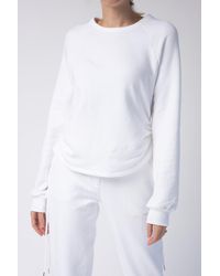 The Range Drawcord Cowl Neck Sweatshirt - White