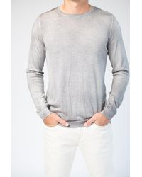 Avant Toi Cashmere Silk Knit Pullover - Grey