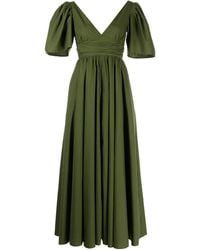RHODE Margot Puff-sleeve Maxi Dress - Green