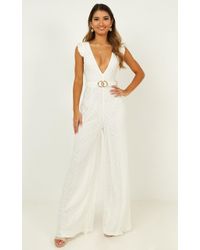 Showpo If You Wanna Jumpsuit - White
