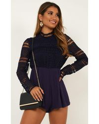 Showpo Four Out Of Five Playsuit - Blue
