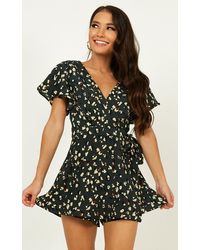 Showpo Gazey Eyes Playsuit - Green