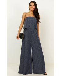 Showpo Dancing Doll Jumpsuit - Blue