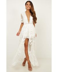 Showpo Lets Get Loud Maxi Playsuit - White