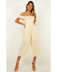 Showpo For Your Eyes Jumpsuit - Natural