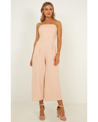 Showpo Up Ahead Jumpsuit - Natural