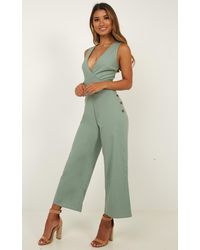 Showpo Clear As Crystal Jumpsuit - Green