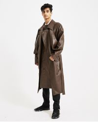 Y. Project Brown Double Front Trench Coat