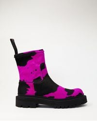Camper Crazycow Print Boots - Black / Violet