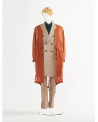 Toga Virilis Brown Cotton Linen Coat