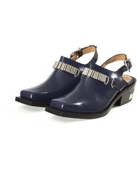 Toga Navy Polido Mules - Blue