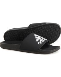 adidas Synthetic Adilette Three Stripe Life Comfort Slides in Black/White  (Black) for Men - Lyst