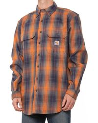 Carhartt Original Fit Chambray Long-Sleeve Plaid Shirt Brown 104447 New