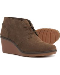 clarks lace up wedge bootie