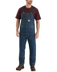 Carhartt Denim Bib Overalls Unlined R08 