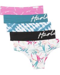 Hurley Bonded Panties -5-pack, Hipster - Blue