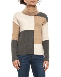 Connecticut College Ladies Deep Berry V Neck Sweater Camel with CC