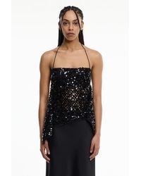 SO ONLINE AU - Sheer Sequin Mesh Strapless Top For By - Lyst