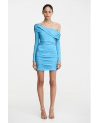 SO ONLINE AU Adriana Long Sleeve Mini Dress For Polyester Viscose Rayon in  Brown | Lyst