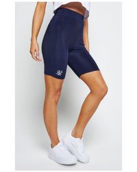 SIKSILK Retro Sports Cycle Shorts - Blue