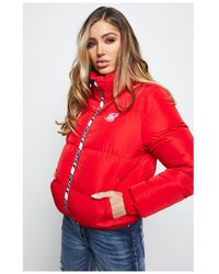 SIKSILK Padded Crop Jacket - Red
