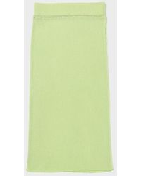 Low Classic Transparent Yarn Knit Skirt - Green