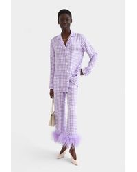 Sleeper Party Pyjama Set With Feathers - Purple