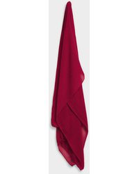 Simon's - Rolled Trim Solid Scarf - Lyst