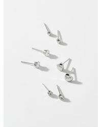Simon's - Small Golden Heart Earrings Set Of 4 - Lyst