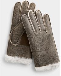 Brume - Yamaska Crackled Leather Gloves - Lyst