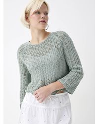 ONLY - Scalloped Edging Openwork Sweater - Lyst