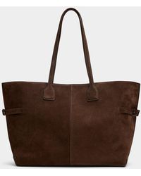 Flattered - Lesley Belted Suede Tote - Lyst