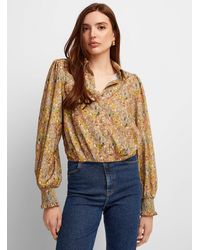 Icône - Cropped Balloon Blouse - Lyst
