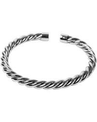 Obakki - Silver Upcycled Brass Twist Cuff Bracelet - Lyst