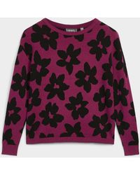 Contemporaine - Soft Floral Jacquard Sweater - Lyst