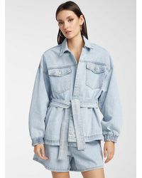 Icône Organic Cotton Belted Jean Jacket - Blue