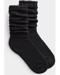 Simon's - Ribbed Slouchy Socks Made In Portugal - Lyst