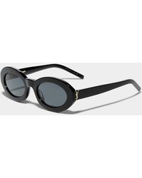 Saint Laurent - Signature Hinges Oval Sunglasses - Lyst