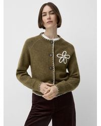 FRNCH - Touch Of Wool And Alpaca Overcast Embroidery Cardigan - Lyst