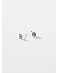 Simon's - Small Evil Eye Silver Earrings - Lyst