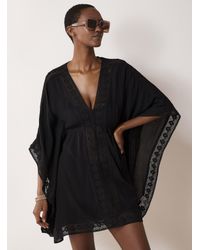 Simon's - Embroidered Crinkled Finish Open Tunic - Lyst