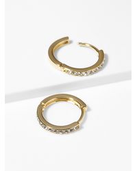 Simon's - Shimmery Metallic Mini Hoops - Lyst