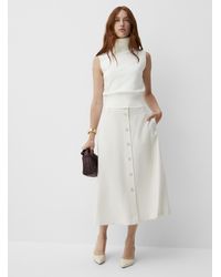 Contemporaine - Flowy Flared Buttoned Skirt - Lyst