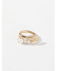 Simon's - Pearl Open Ring - Lyst