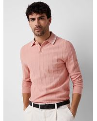 Le 31 - Embossed Stripe Knit Polo - Lyst