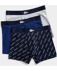 Lacoste - Solid And Patterned Stretch Cotton Boxer Briefs 3 - Lyst