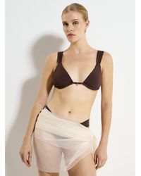 Simon's - Wide Drawstring Strap Triangle Bra - Lyst