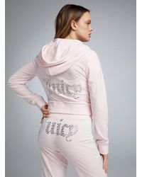 Juicy Couture - Diamonds Logo Pink Velvet Jacket - Lyst